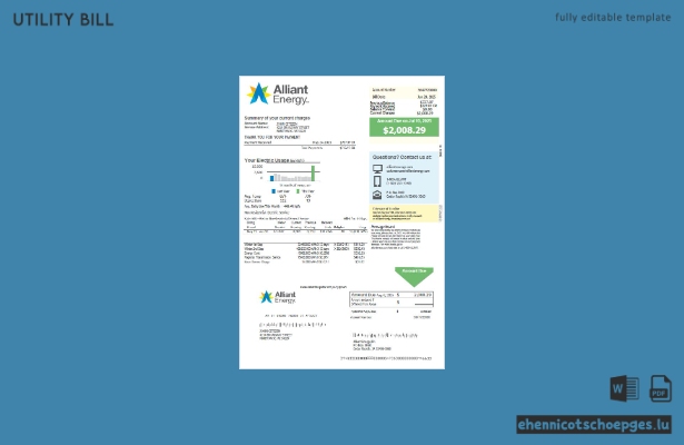 Australien Alinta Energy Stromrechnung Word-Version 3 Beispielvorschau